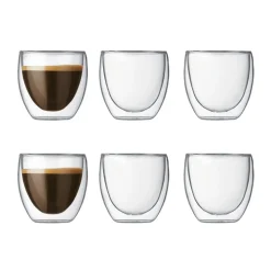 Pavina dubbelwandig glas 6-pack, 0,08 l.