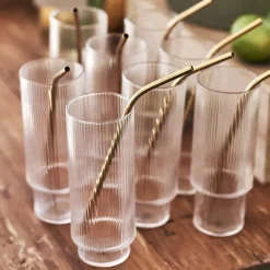 Peak rietjes 4-pack, Messing