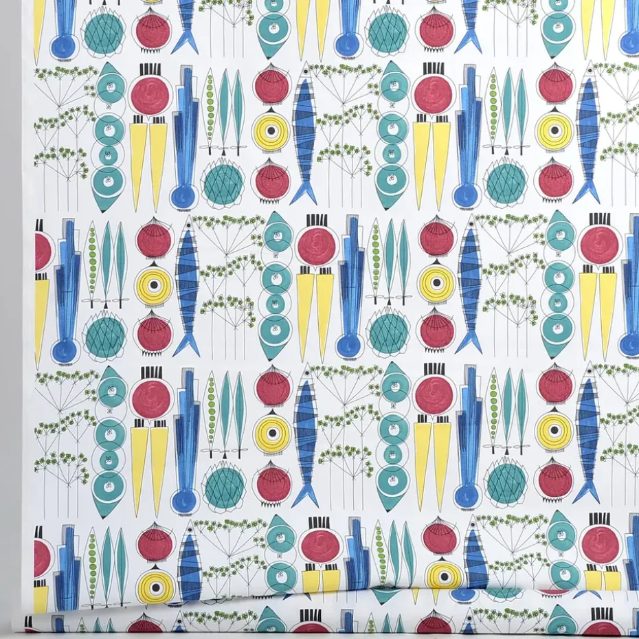 Picknick tafelzeil, wit-multi