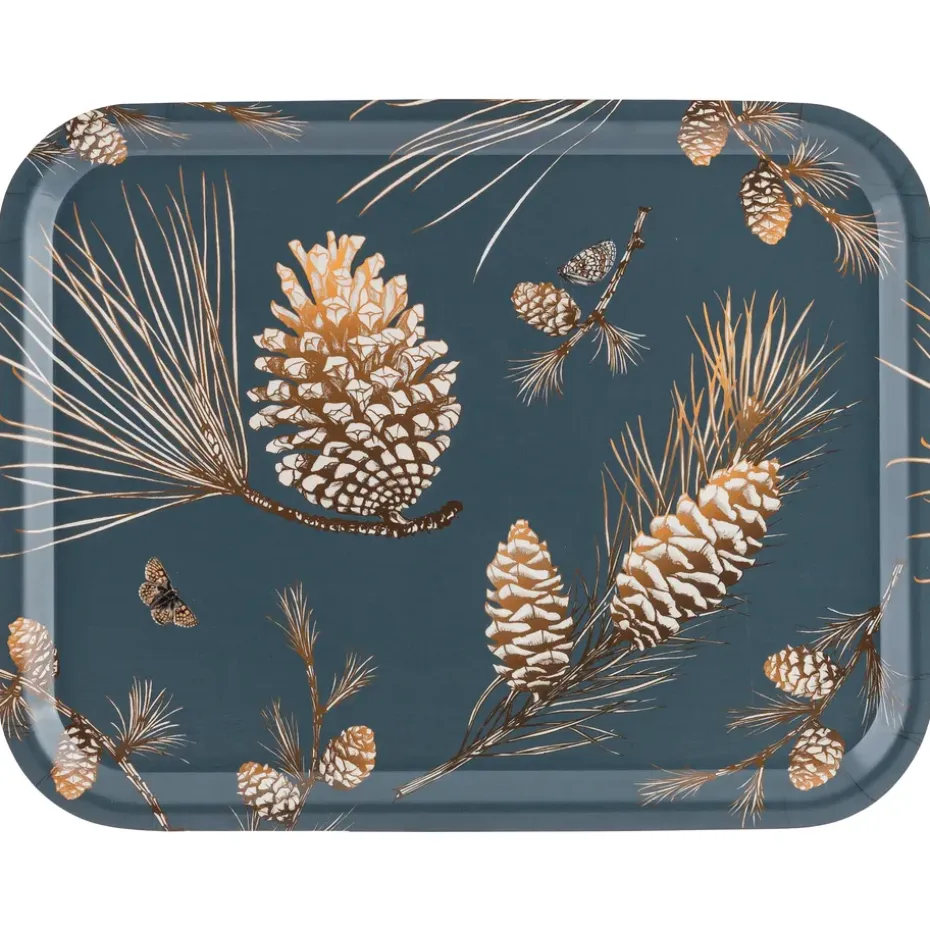 Pine Cone dienblad 28x36 cm, Thunder blue