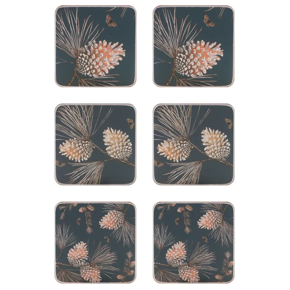 Pine Cone onderzetter 6-pack, thunder