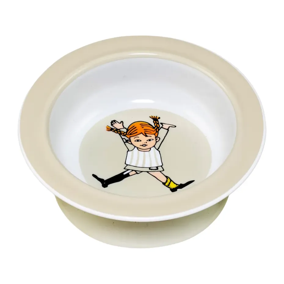 Pippi Cirkus zuignapbord Ø15,5 cm, Beige