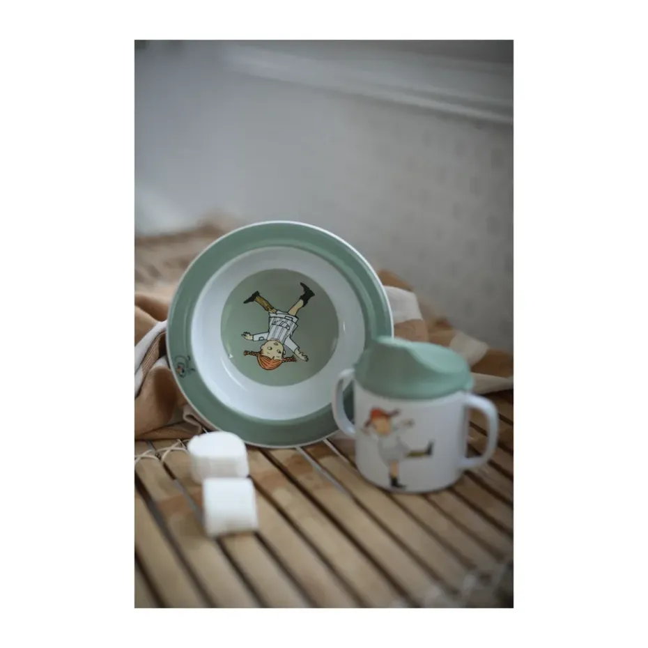 Pippi Cirkus zuignapbord Ø15,5 cm, Groen