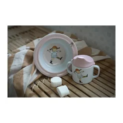 Pippi Cirkus zuignapbord Ø15,5 cm, Roze