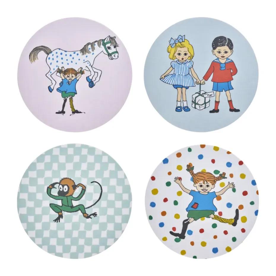Pippi glasonderzetters 4 stuks, Hoppsansa