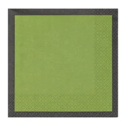 Play papieren servetten 33x33 cm 20-pack, Moss green-zwart