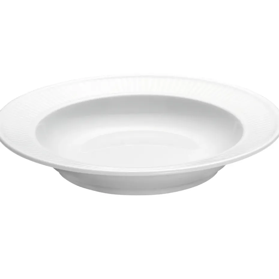 Plissé diep bord doorsnee 22 cm, Wit