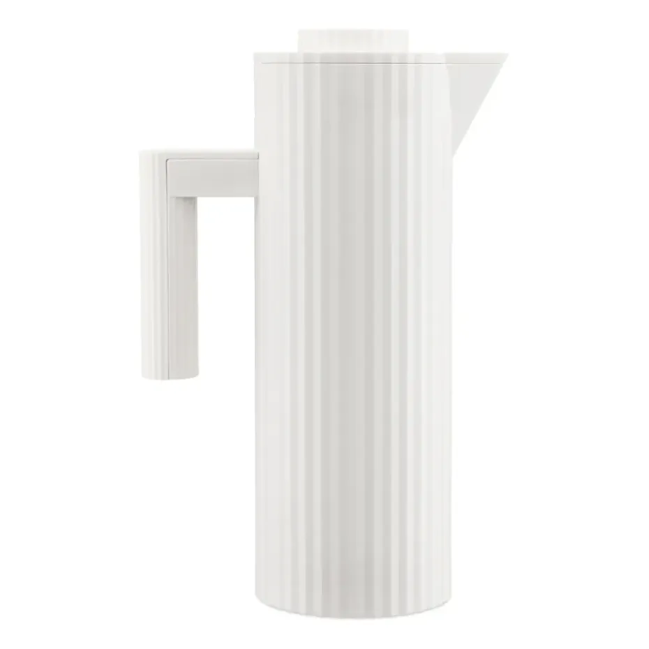 Plissé thermoskan 1 L, Wit