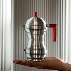 Pulcina espressomaker 6 koppen, rood handvat