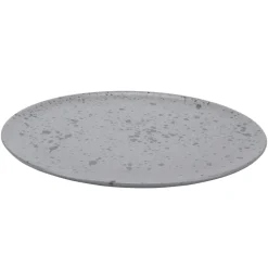 Raw bord Ø28 cm., grijs met stippen