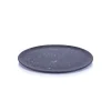 Raw bord 23 cm, zwart met stippen