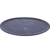 Raw bord Ø28 cm., zwart met stippen