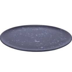 Raw bord Ø28 cm., zwart met stippen