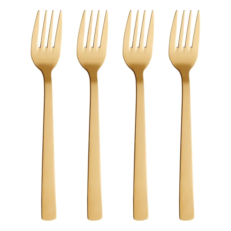 Raw dinervork 4-pack, Goud