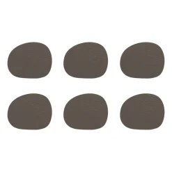 Raw glasonderzetters leer 6-pack, Clay (bruin)