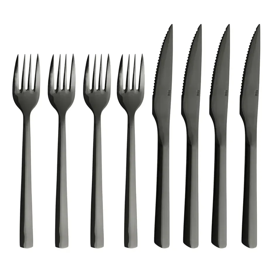 Raw grillbestek 8-delig, Zwart