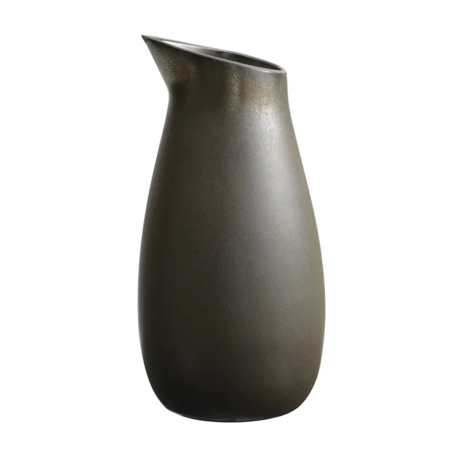 Raw karaf ongeglazuurd aardewerk 1,2 l, Metallic brown