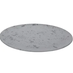 Raw serveerbord Ø34 cm., grijs met stippen
