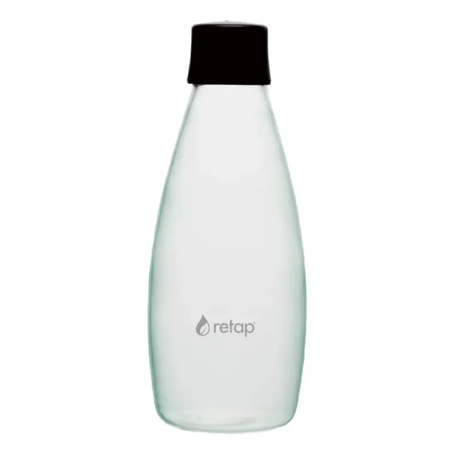 Retap Go 08 glazen fles schroefdop 80 cl, Black