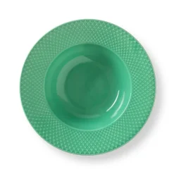 Rhombe diep bord groen, 24,5 cm