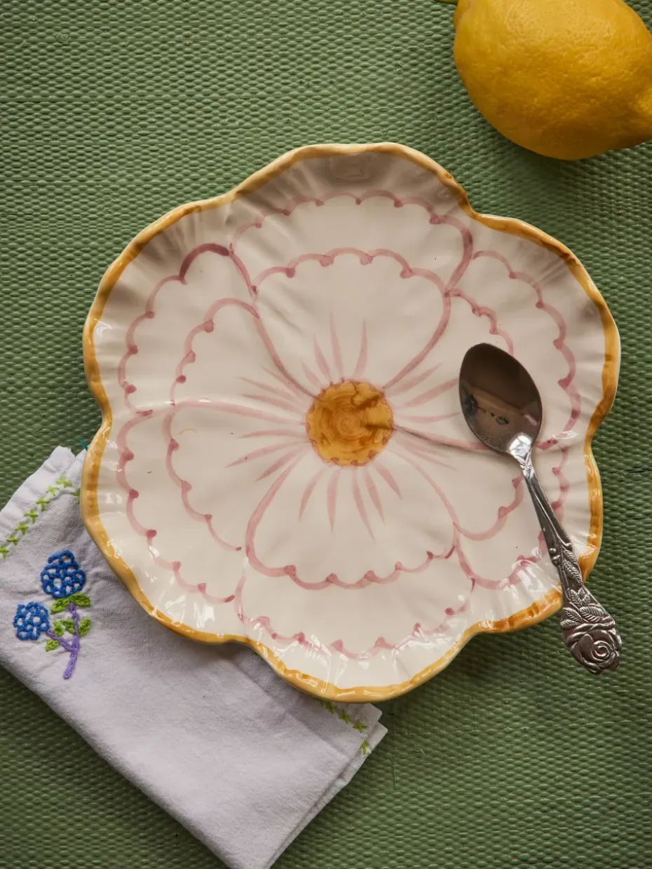 Rice Flower bord Ø19,5 cm, Yellow border