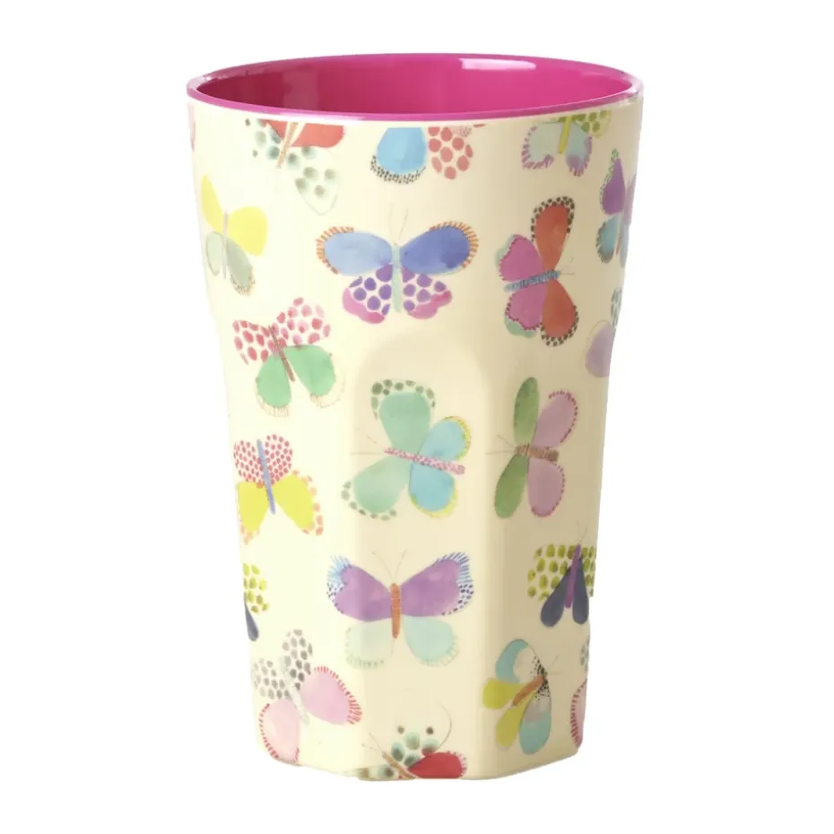 Rice melaminebeker hoog, Butterfly