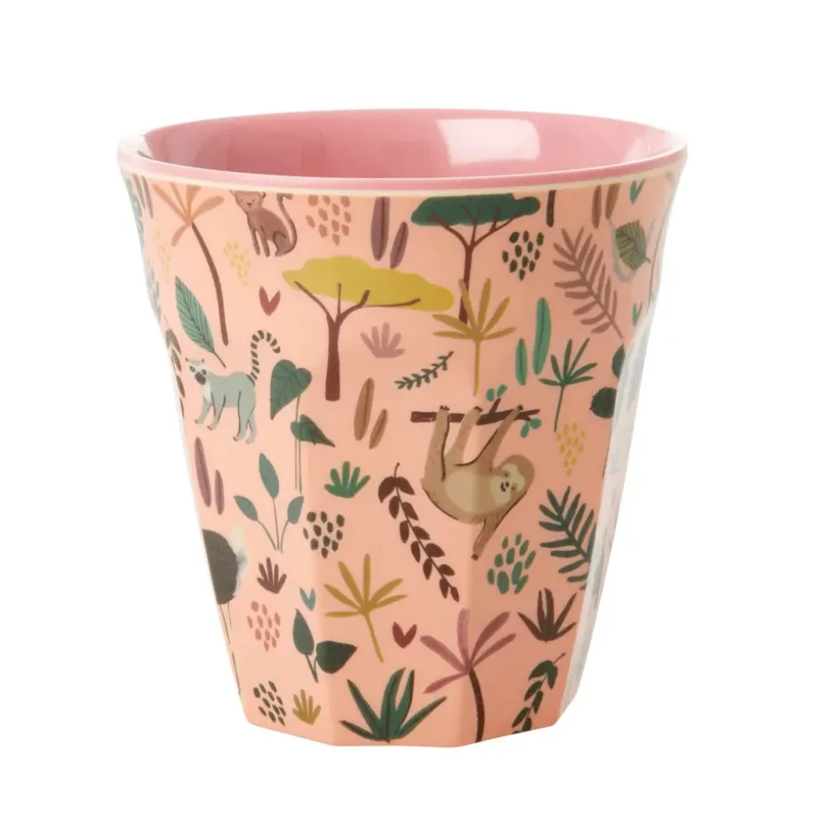 Rice melaminebeker medium, Coral-Jungle animals