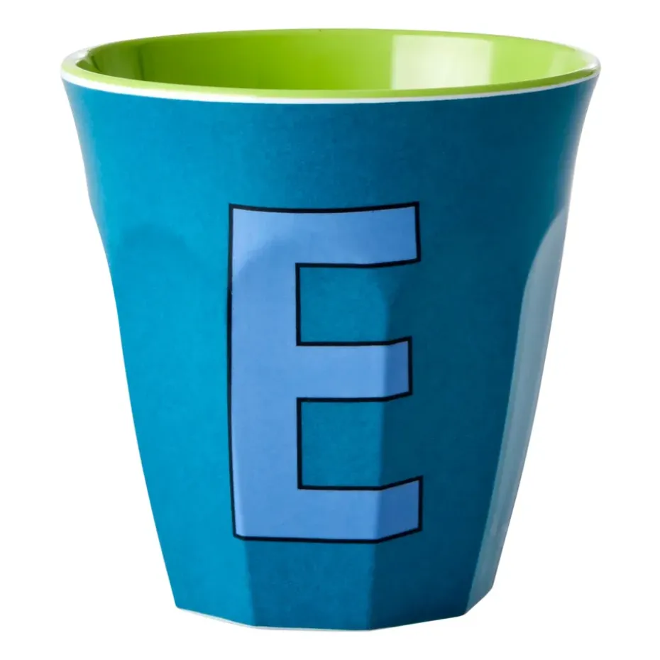 Rice melaminebeker medium letter E 30 cl, Emerald green