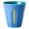 Rice melaminebeker medium letter I 30 cl, New dusty blue