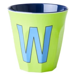 Rice melaminebeker medium letter W 30 cl, Lime green