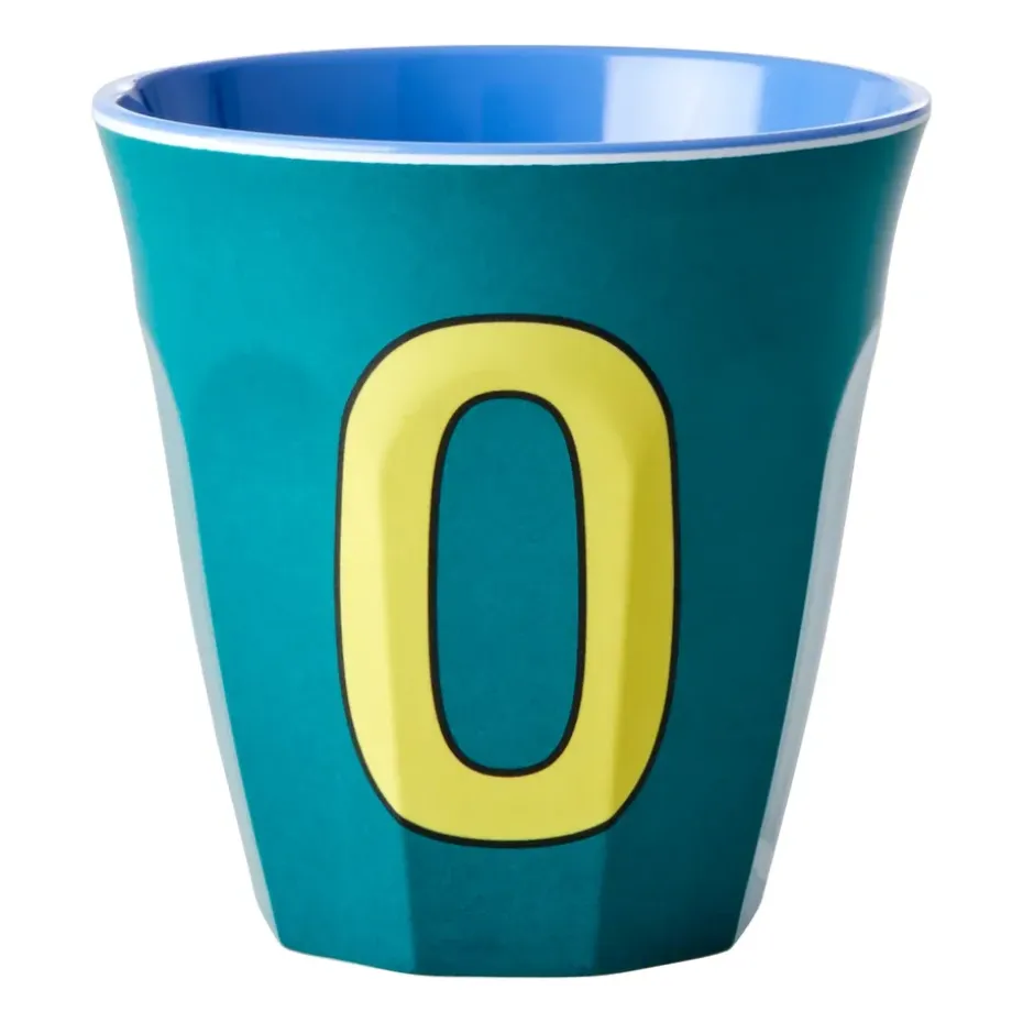 Rice melaminebeker medium letter O 30 cl, Green
