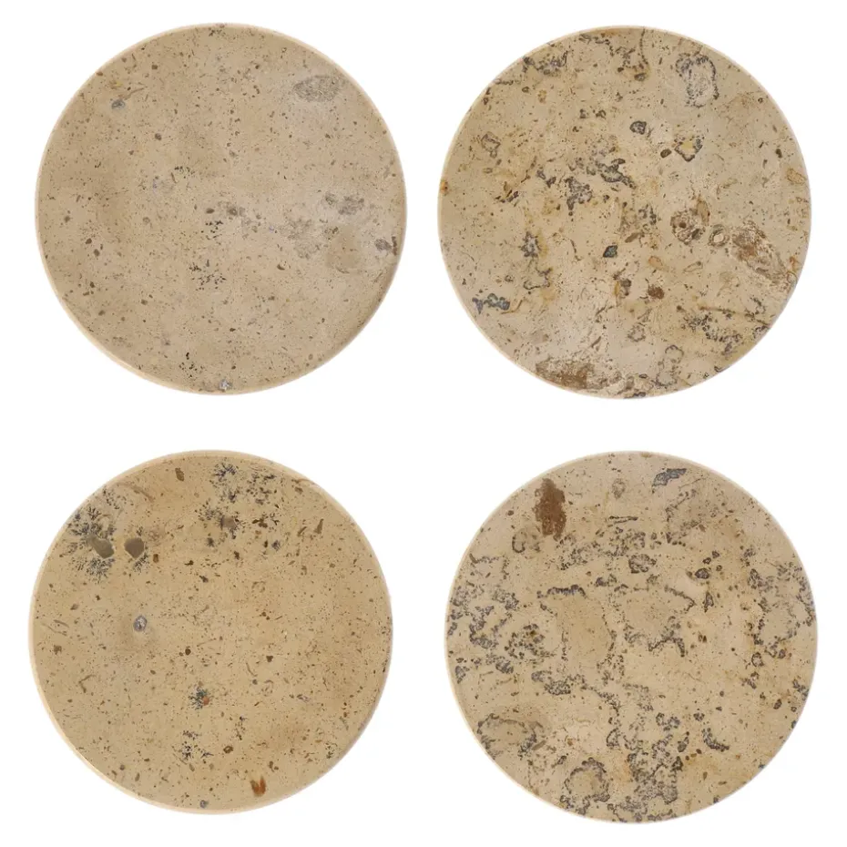 Ridge onderzetters Ø10 cm 4-pack, Marmer