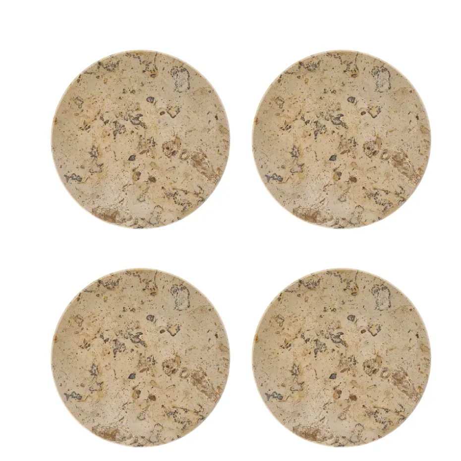 Ridge onderzetters Ø10 cm 4-pack, Marmer