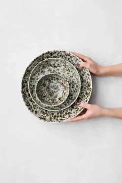 Rivoli saladeschaal medium Ø30 cm, Green splatter