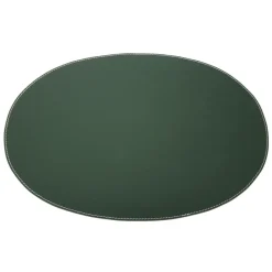 Ørskov placemat leer ovaal, donkergroen