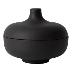 Sand kom met deksel M Ø12 cm, Black clay