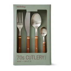 70's bestekset 16-delig, Hout