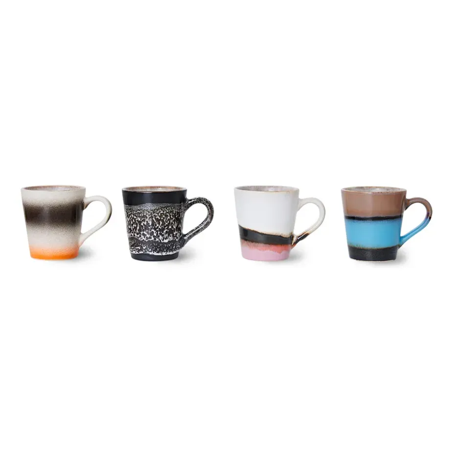 70's espresso mok 4-pack, Funky