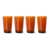 70's glassware theeglas 20 cl 4-pack, Amber brown