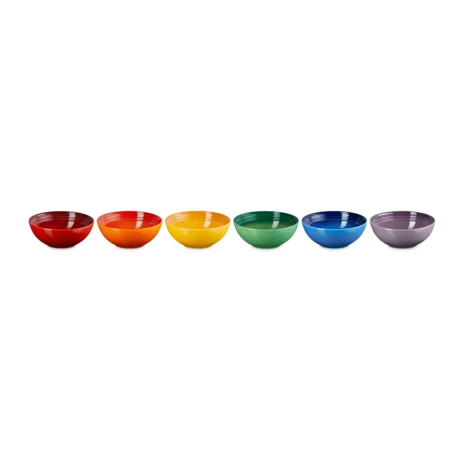 Signature steengoed diepe schaal 6-delig, Rainbow