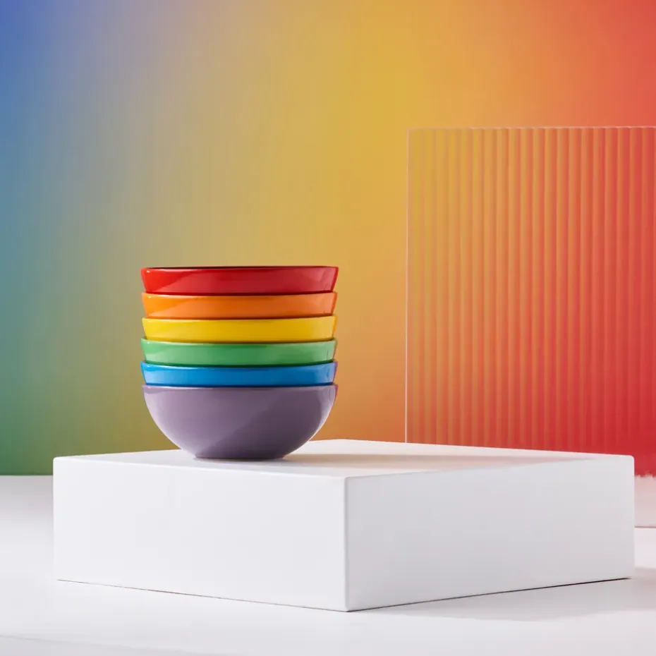 Signature steengoed diepe schaal 6-delig, Rainbow
