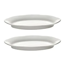 Silhouette oval diep bord S 10x18,5 cm 2-pack, White
