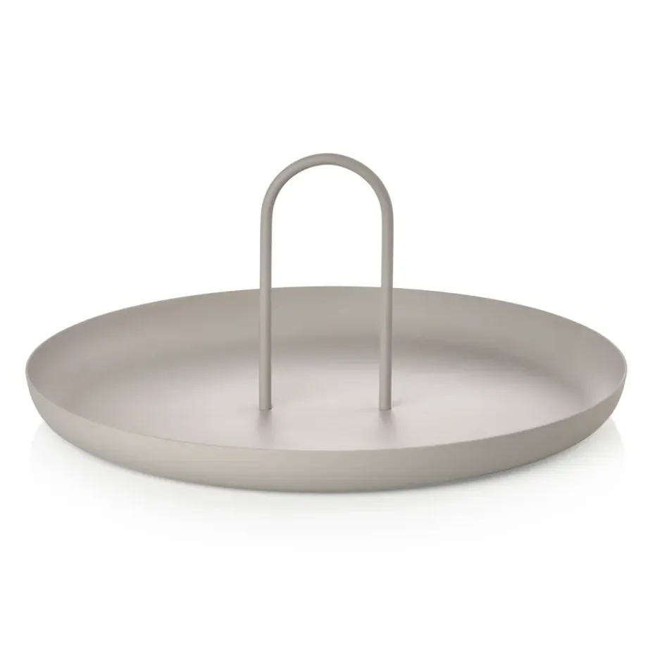 Singles dienblad met handvat Ø20 cm, Warm Grey