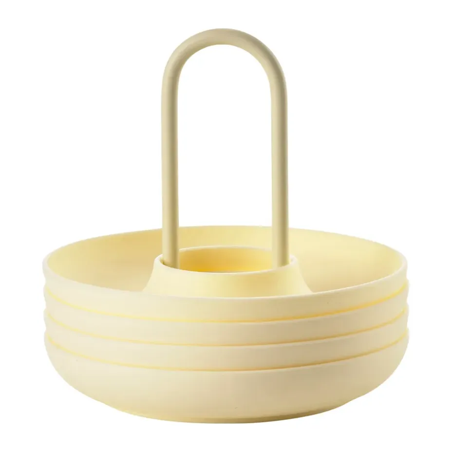 Singles eierdoppen 4-pack met houder, Limestone