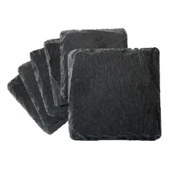 Skiffer glasonderzetters 6-pack, Zwart