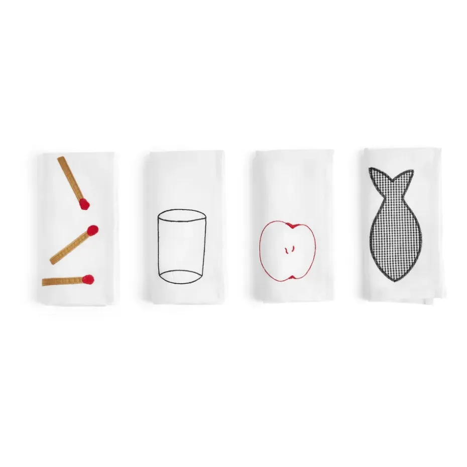 Sobremesa linnen servet 45x45 cm 4-pack, White