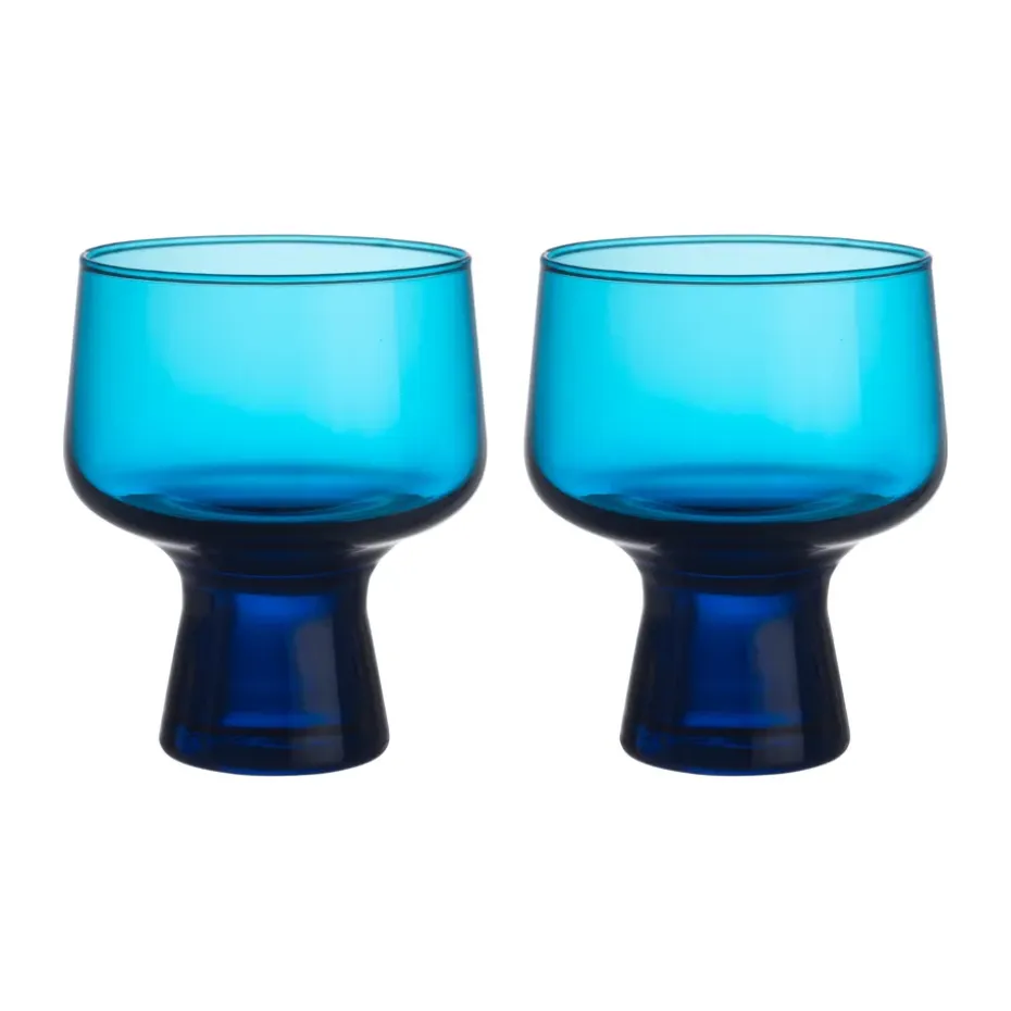 Solare glas op voet 29 cl 2-pack, Elektrisch blauw
