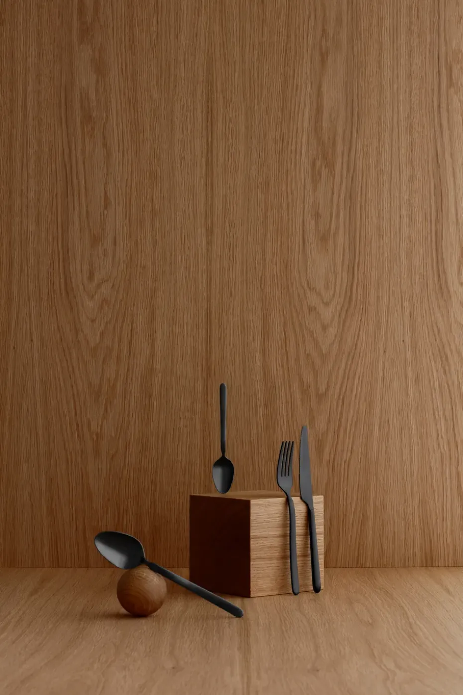 STELLA theelepel zwart, 15 cm