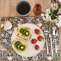Strawberry Thief placemat 30x40 cm 4-pack, Bruin