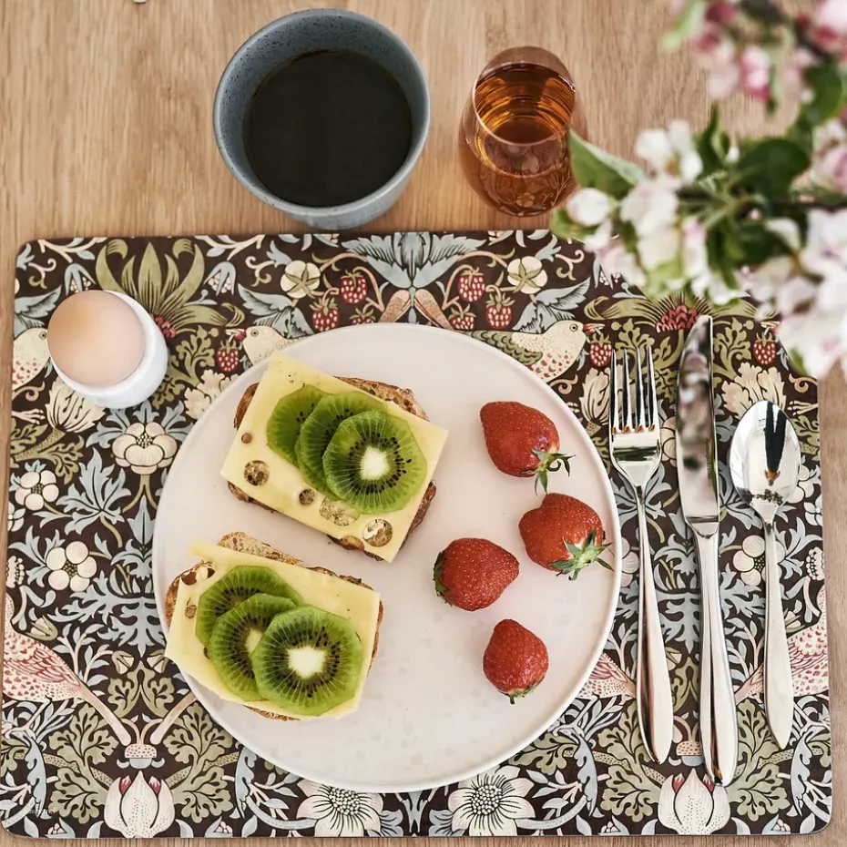 Strawberry Thief placemat 30x40 cm 4-pack, Bruin